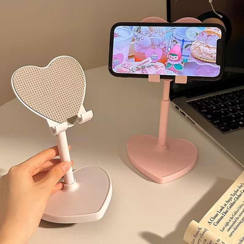 Heart Shape Adjustable Mobile Stand – Cute Desk Phone Holder