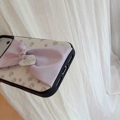 Cute 3D Bow iPhone Case with Heart Charm – Soft Protective Designer Cover