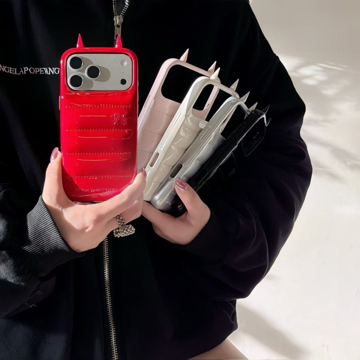 Cute Devil Horn Soft Silicone iPhone Case – Shockproof Protective Cover