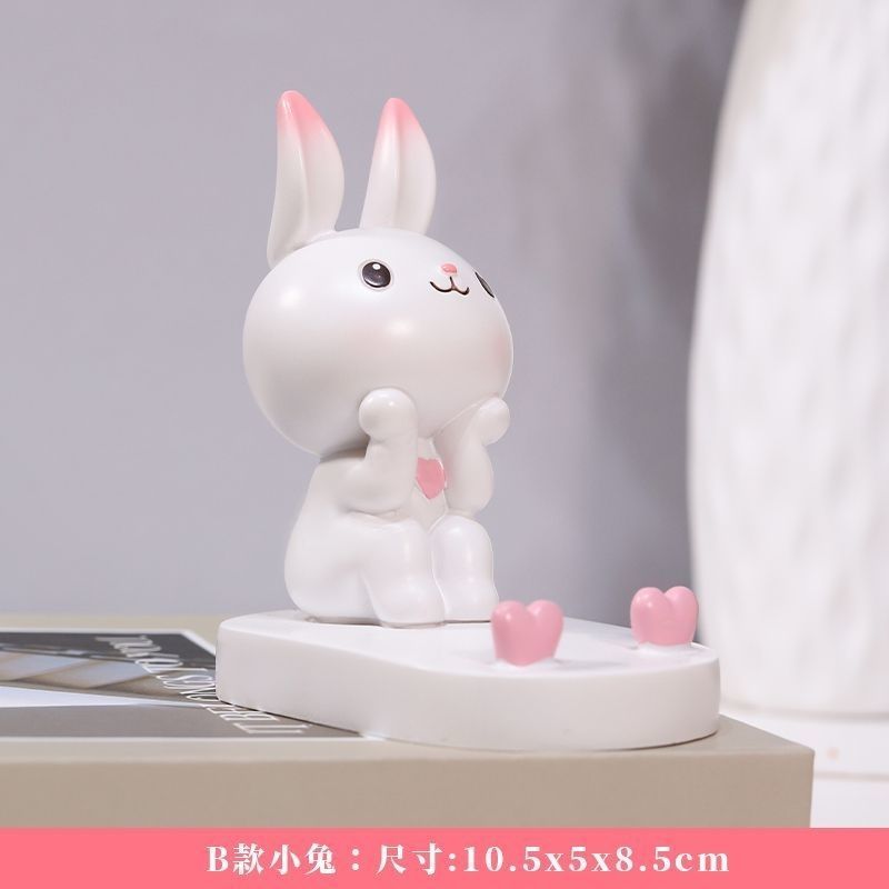 Cute Bunny Mini Showpiece – Kawaii Rabbit Desk Decor Figurine