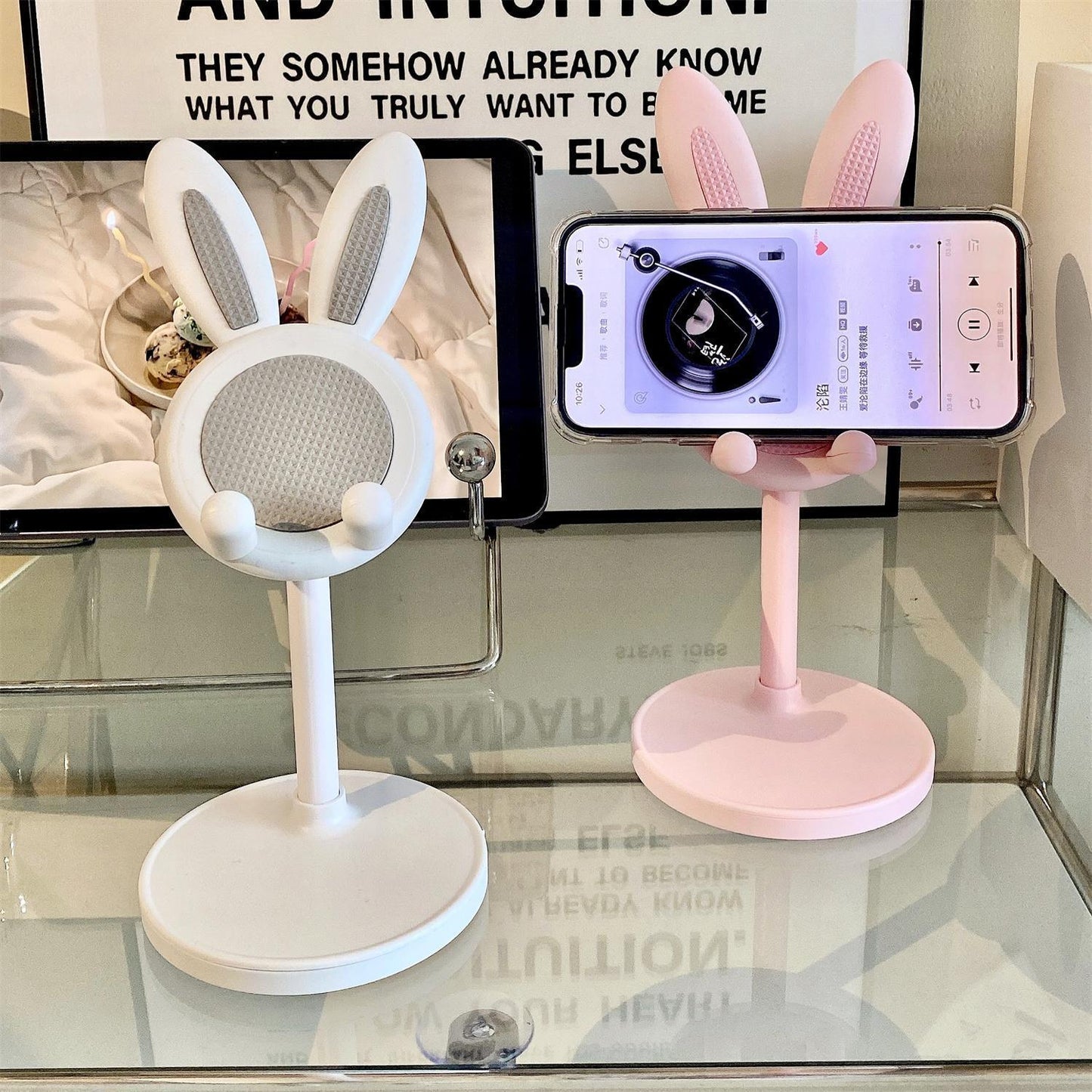 Cute Bunny Ear Mobile Phone Holder Stand – Adjustable Desk Stand