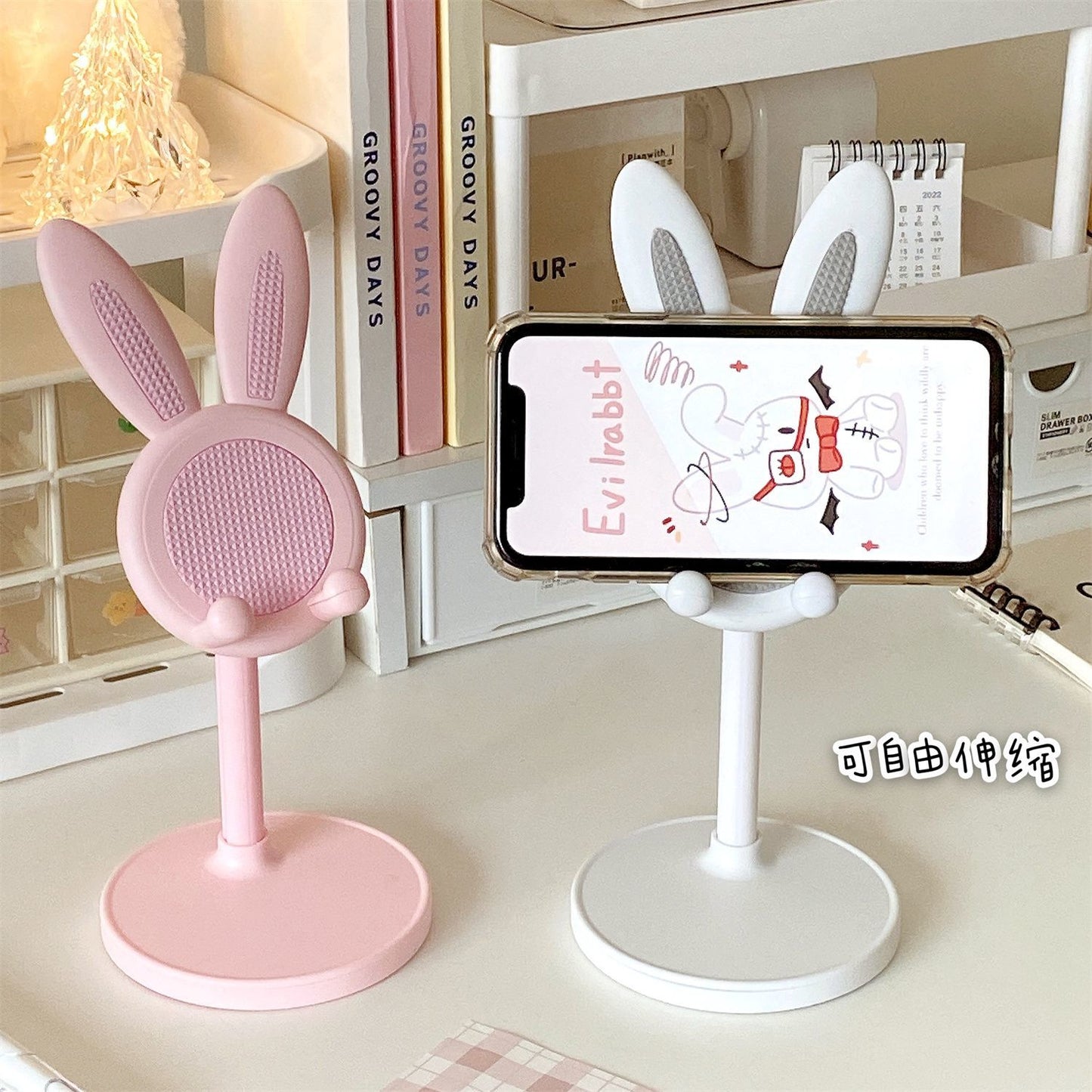 Cute Bunny Ear Mobile Phone Holder Stand – Adjustable Desk Stand