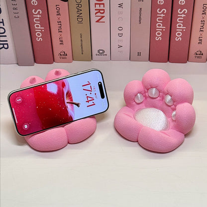 Cute Cat Paw Phone Holder Stand – Soft Desk Mobile Stand