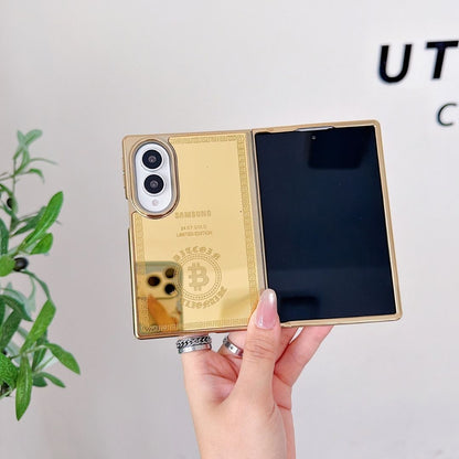 Luxury 24K Gold-Plated Lion Engraved Mirror Finish Protective Case for Samsung Galaxy Z Fold Series