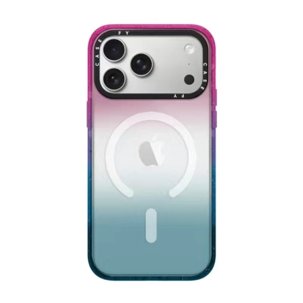 iPhone Gradient Case with Magnetic Ring – Transparent Back Cover