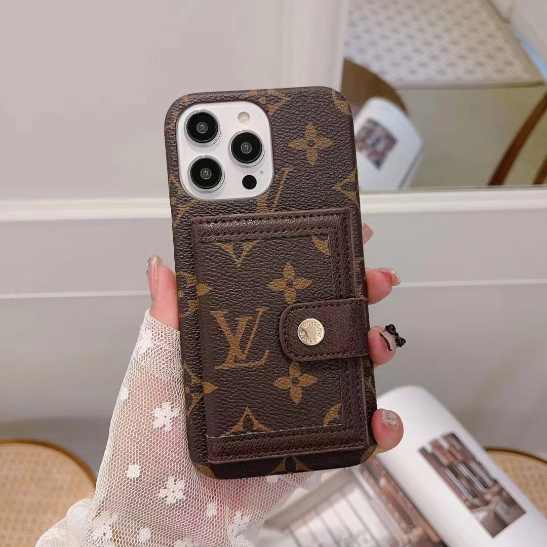 Brown Monogram Wallet Back Cover with Card Holder