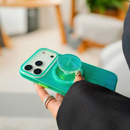 Mint Clear Grip Stand Protective iPhone Case