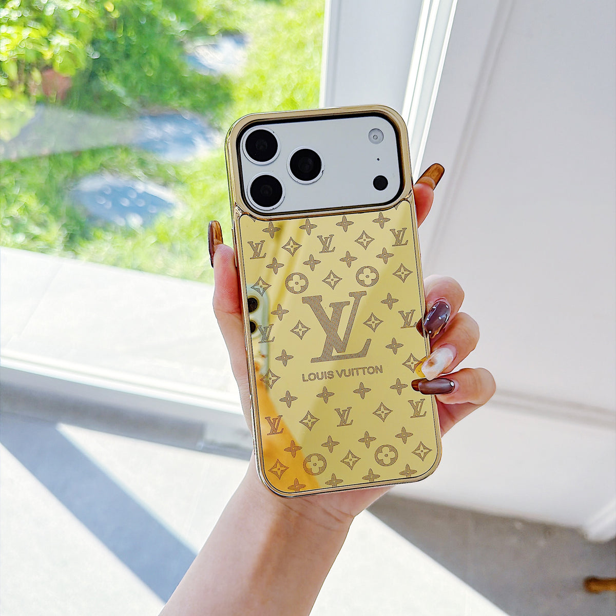 Gold-Tone Mirror Finish Designer Phone Case