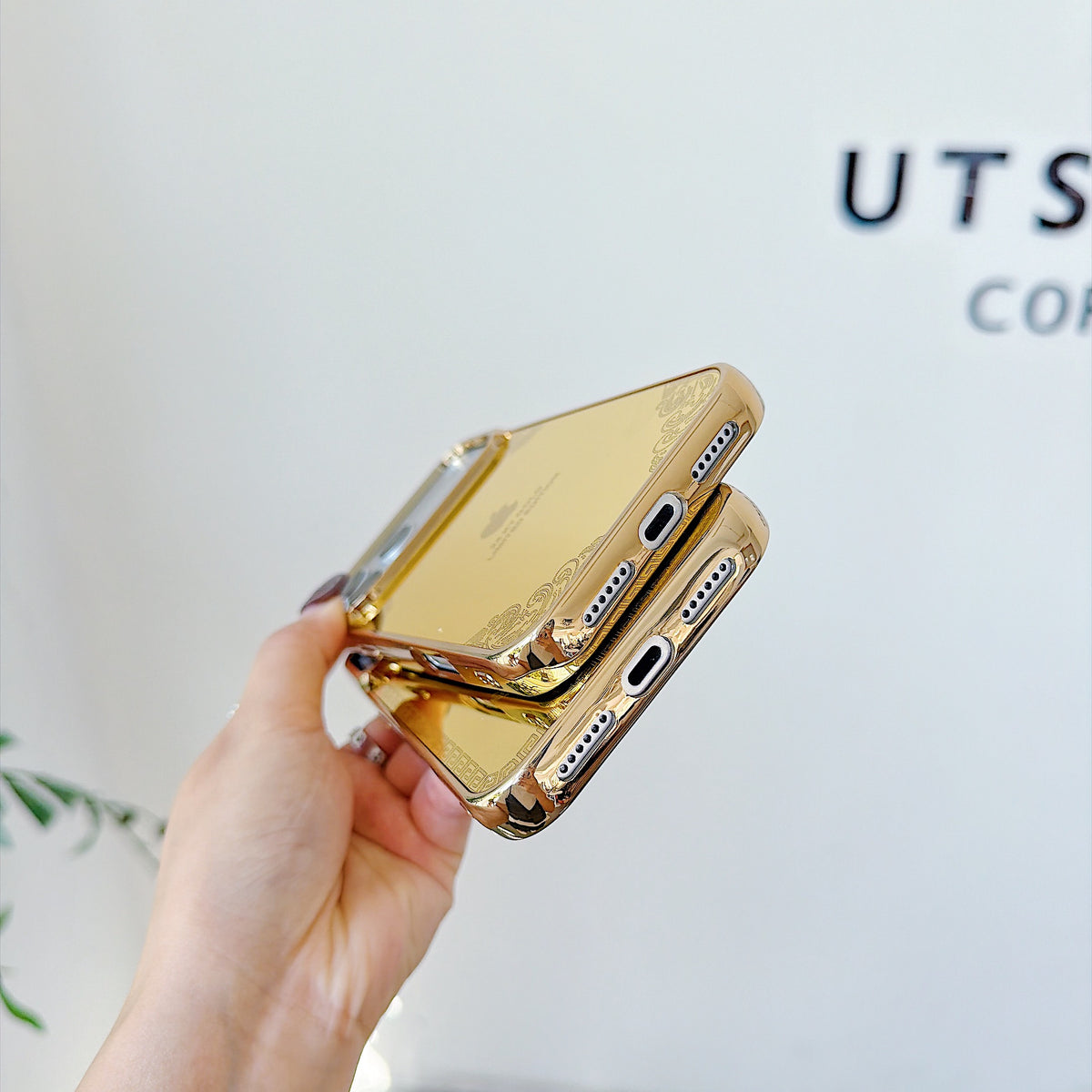 Gold-Tone Mirror Finish Designer Phone Case