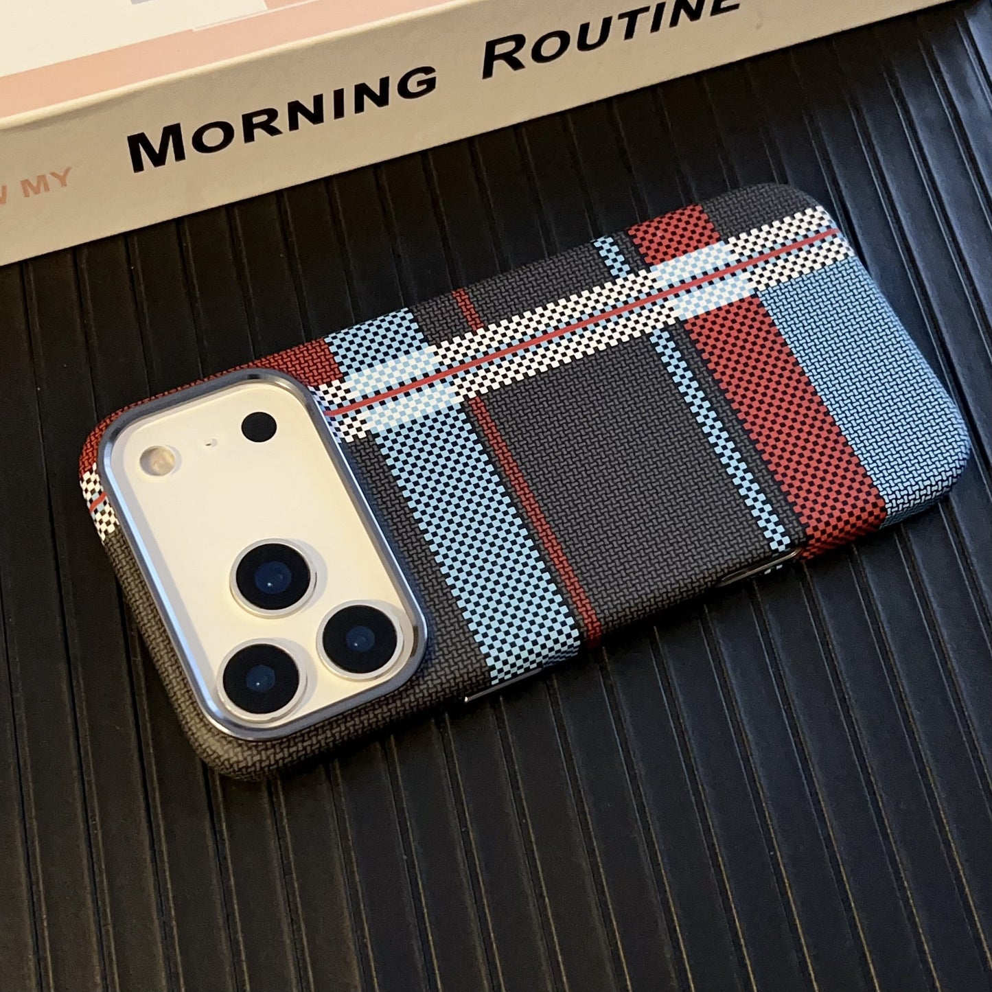 Premium Fabric-Texture Striped Phone Case
