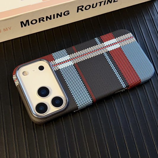 Premium Fabric-Texture Striped Phone Case