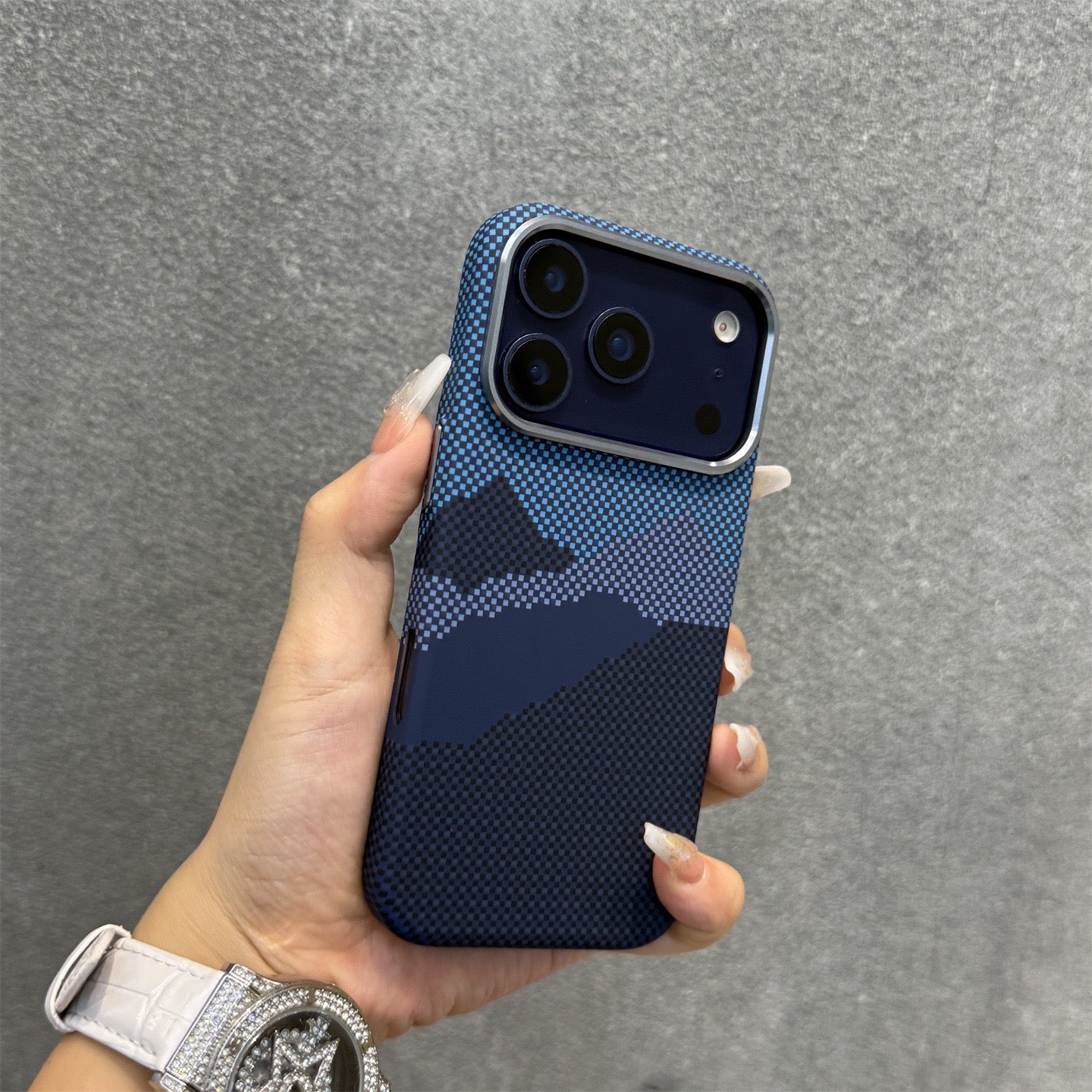 Minimalist Blue Pixel Mountain Phone Case