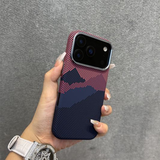 Modern Pixel Mountain Design iPhone Case