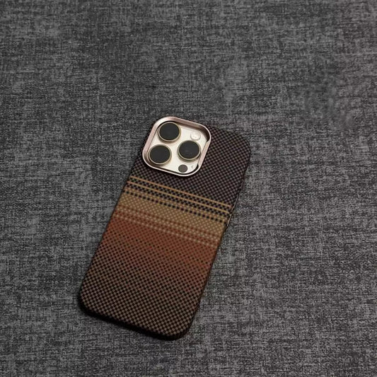 Premium Brown Gradient Checkered iPhone Case