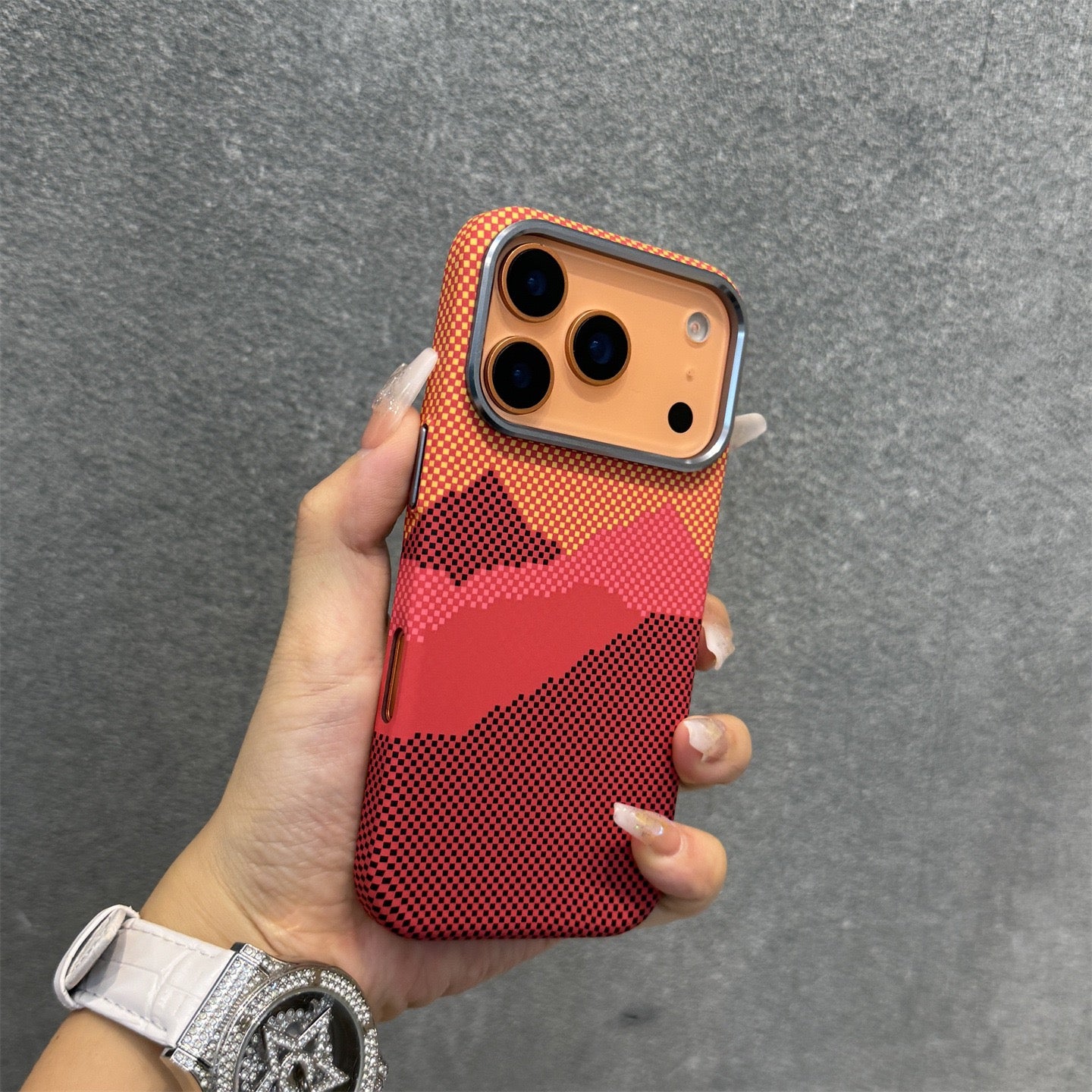 Premium Sunset Pixel Art iPhone Case