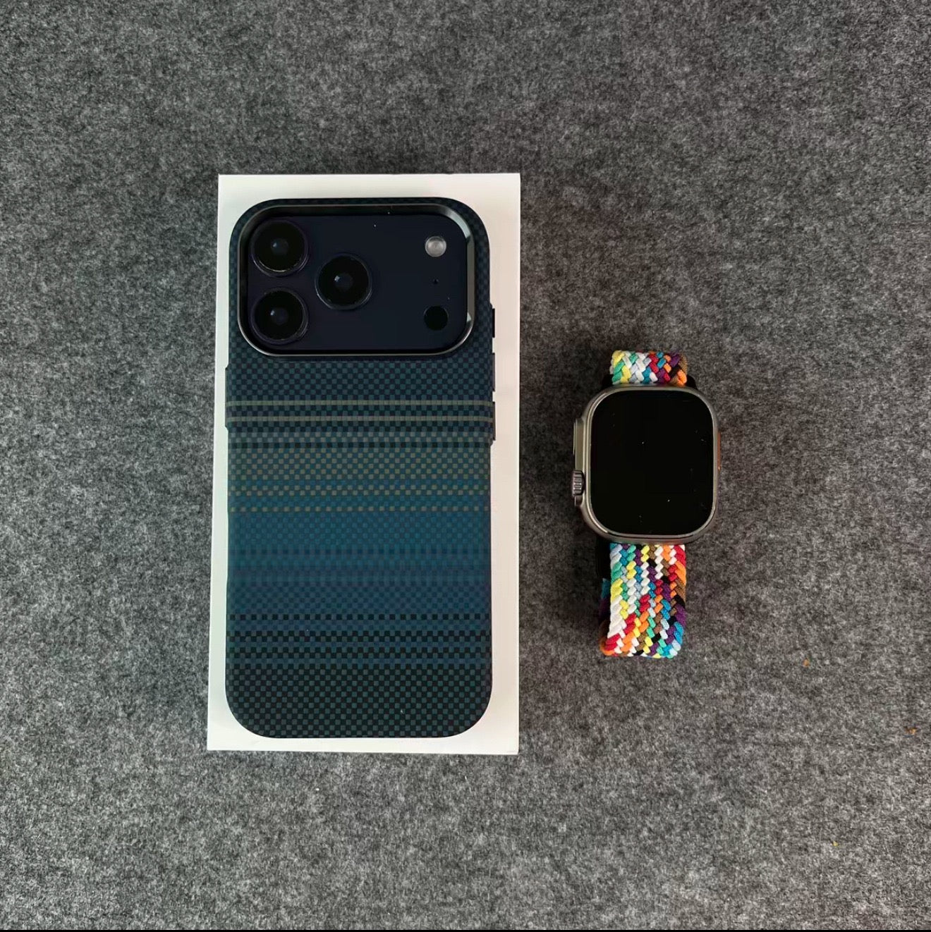 Premium Blue Gradient Fabric Texture iPhone Case