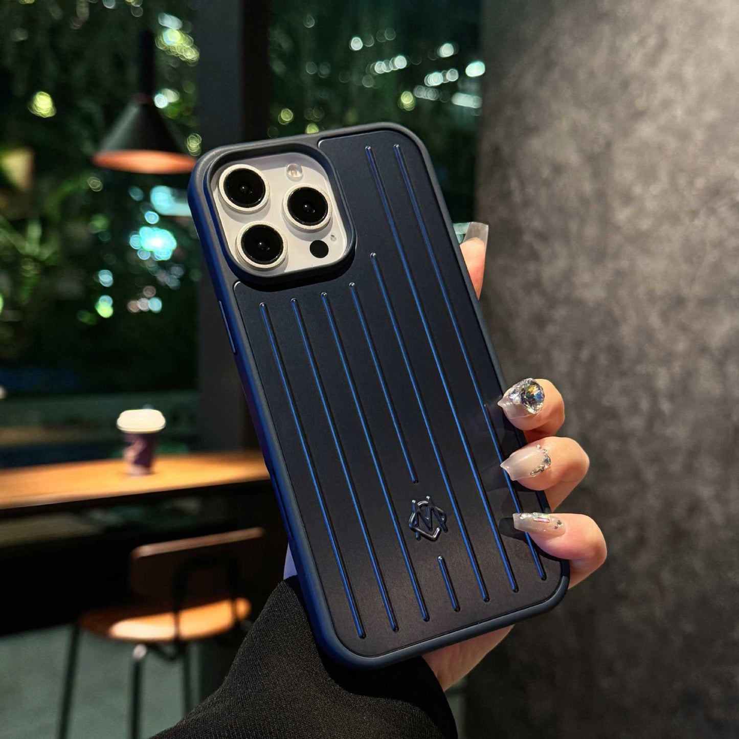 Luxury Metal Finish Striped iPhone Case