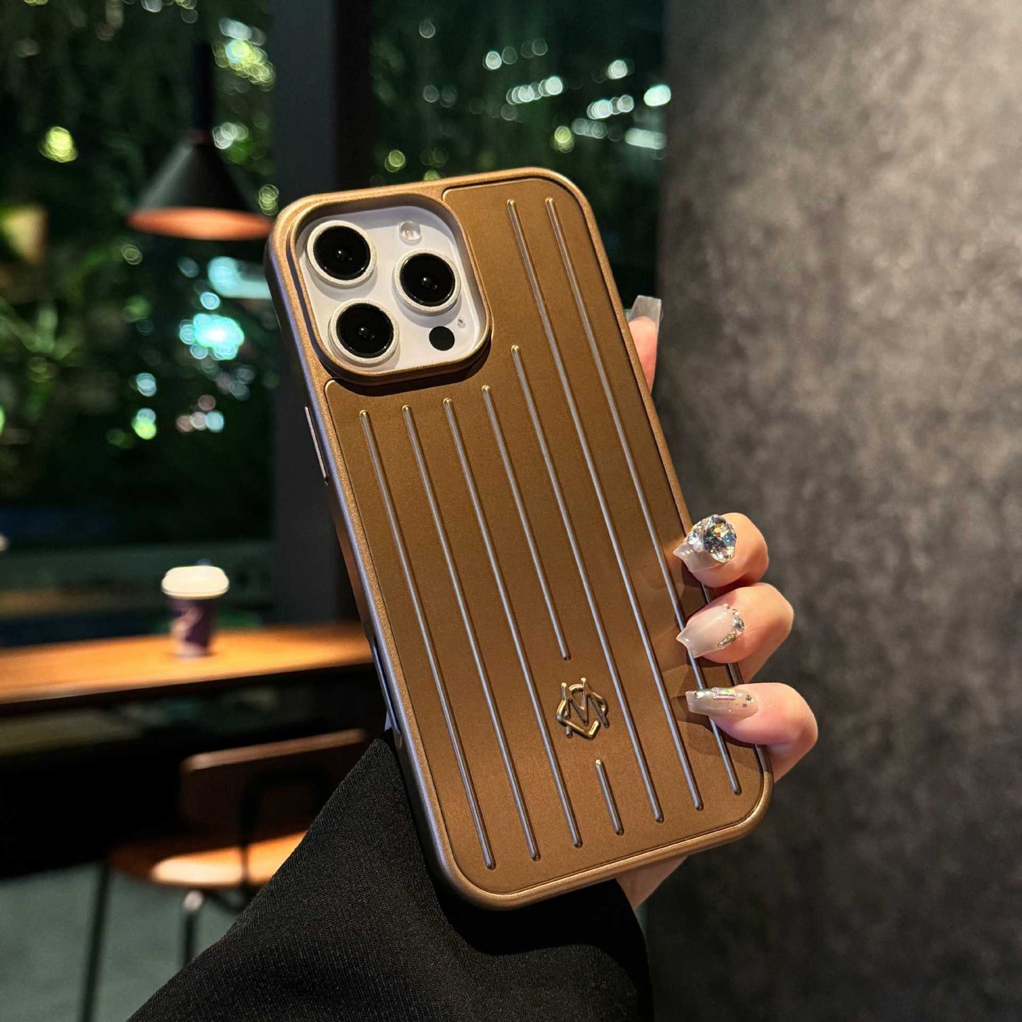 Luxury Metal Finish Striped iPhone Case