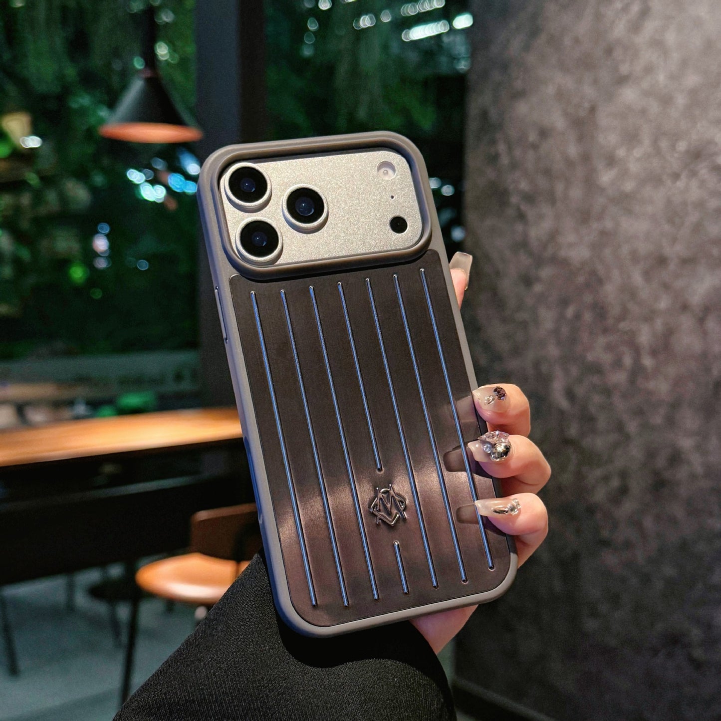 Luxury Metal Finish Striped iPhone Case