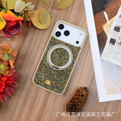 Luxury Glitter Orange Phone Case with Rotating Ring Holder