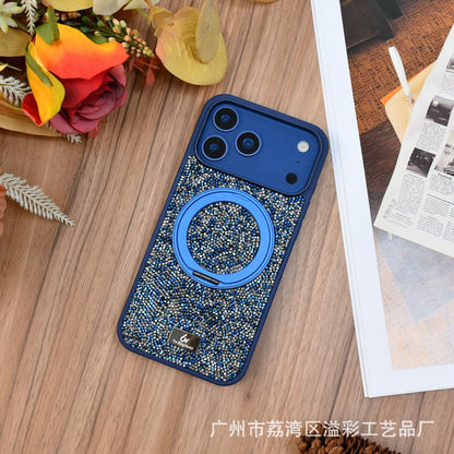 Luxury Glitter Orange Phone Case with Rotating Ring Holder
