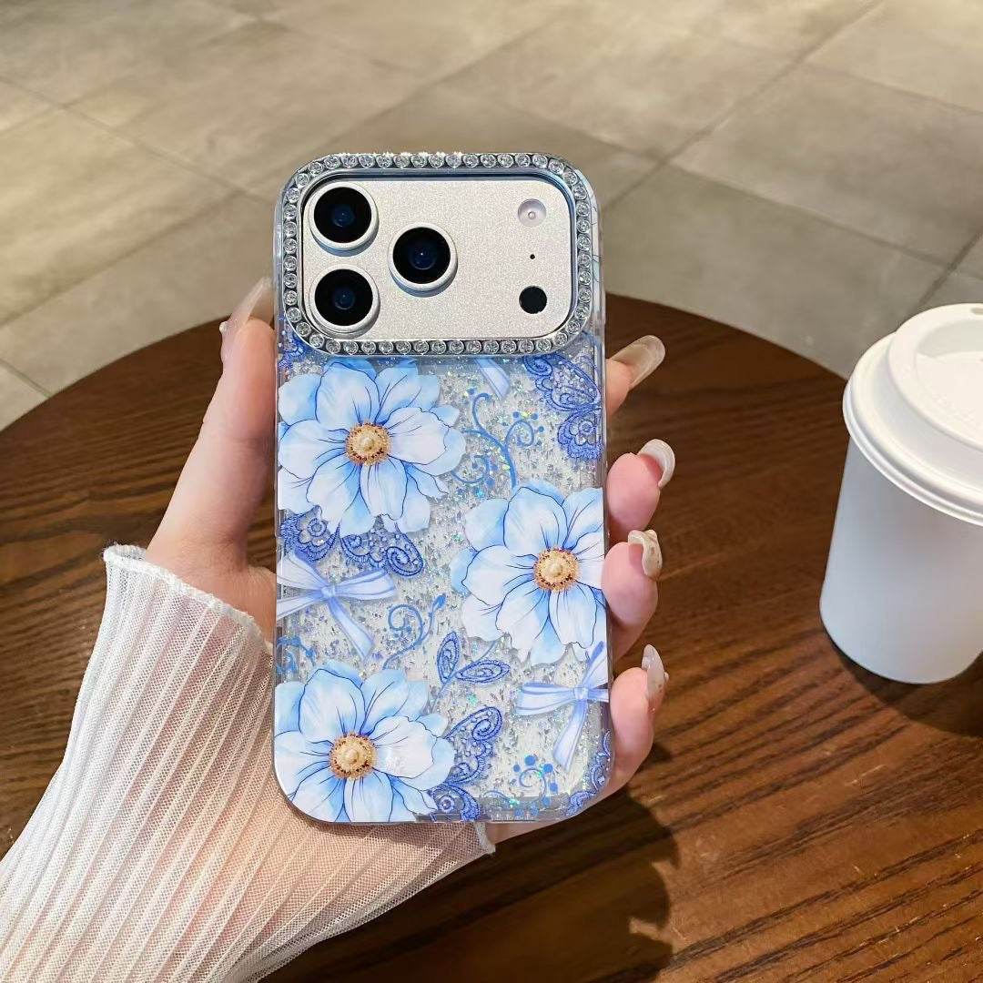 Luxury Floral Blue Designer Phone Case