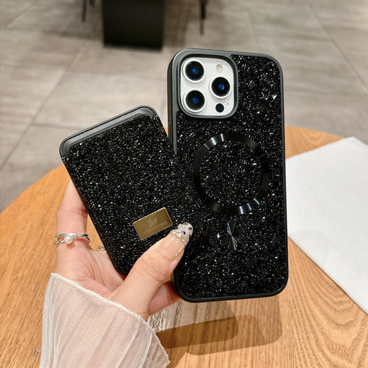 Luxury Black Glitter MagSafe Phone Case