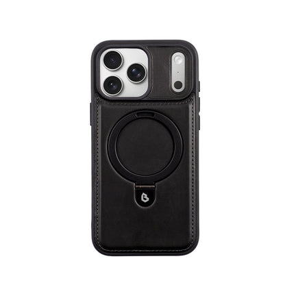 Green Leather MagSafe Stand Grip Protective iPhone Case