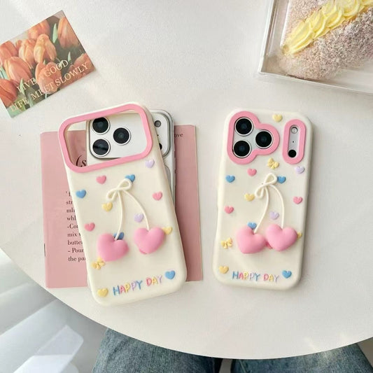 Cute 3D Heart Charm Soft Protective iPhone Case