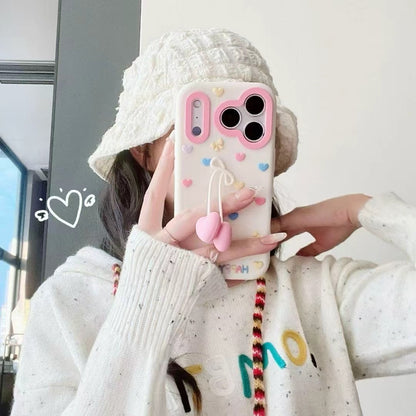 Cute 3D Heart Charm Soft Protective iPhone Case