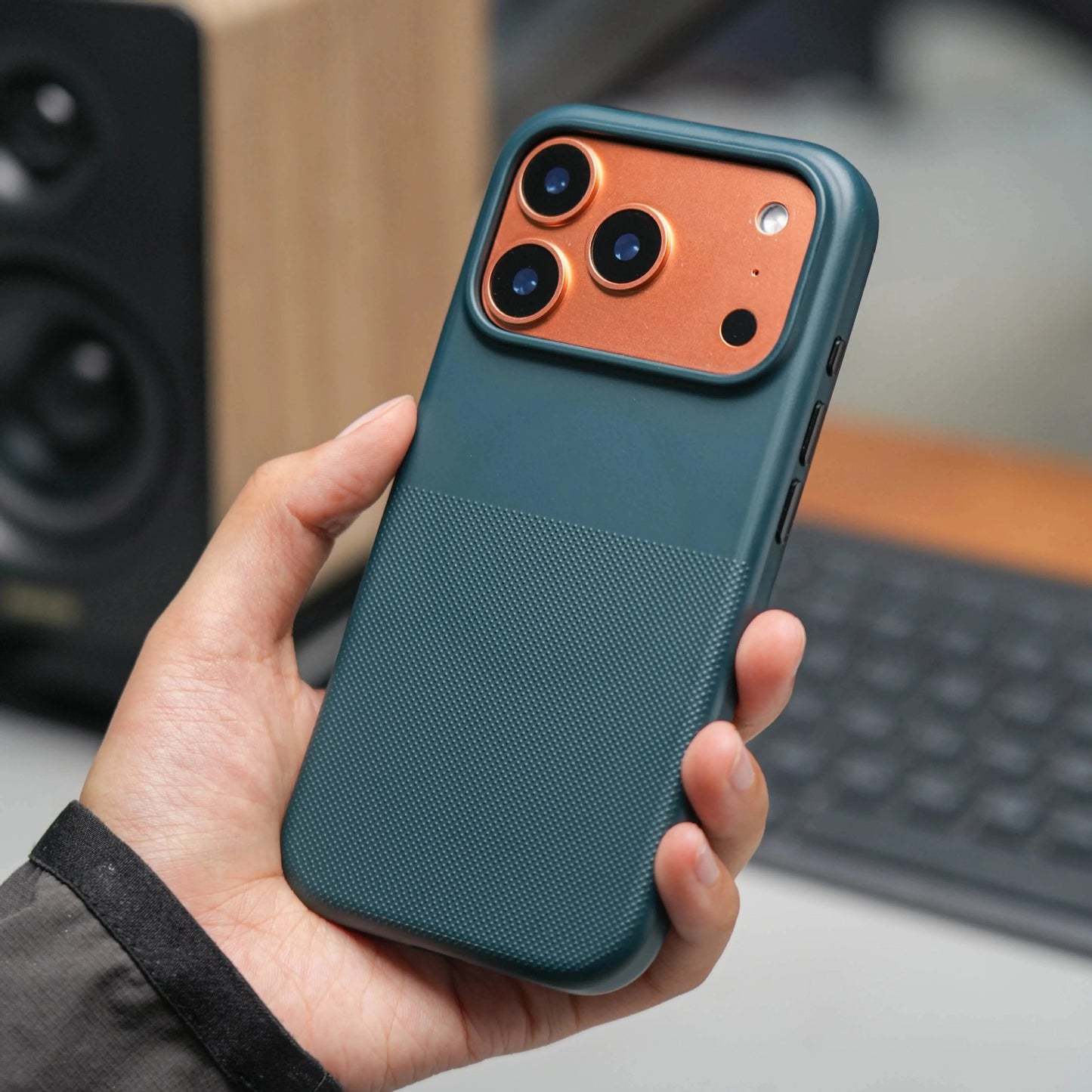 Dual-Texture Shockproof iPhone Case with Camera Protection