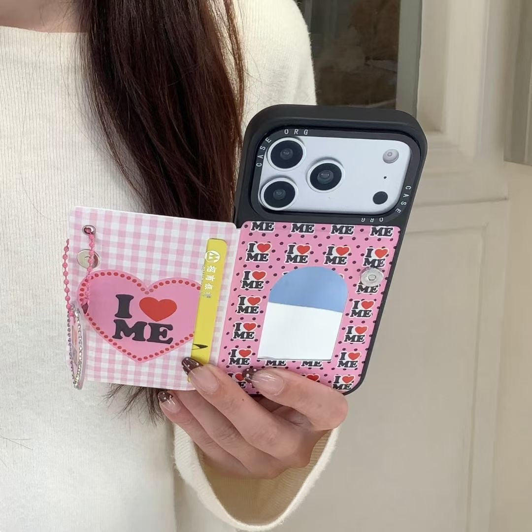 Pink Heart “I Love Me” Phone Case with Charm