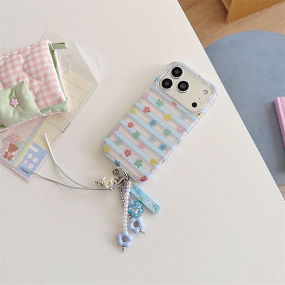 Pastel Striped Floral iPhone Case