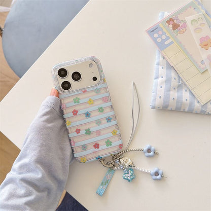 Pastel Striped Floral iPhone Case