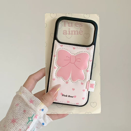 Pink Bow Design Protective iPhone Case with Soft Back Cover