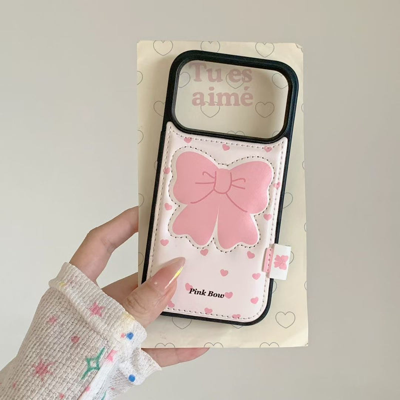 Pink Bow Design Protective iPhone Case with Soft Back Cover