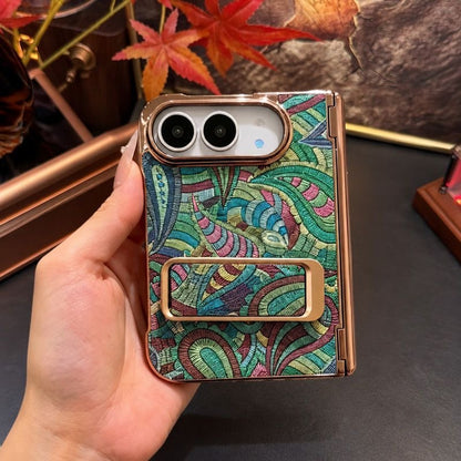 Multicolour Abstract iPhone Duo Case with Gold-Tone Stand