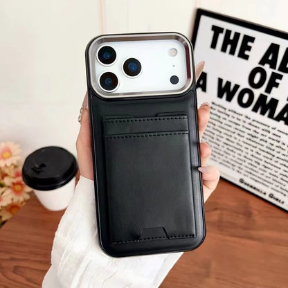 Leather Card Holder iPhone Case with Protective Bumper