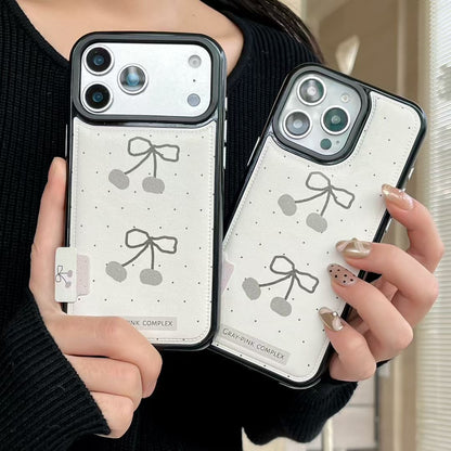 Cherry Pattern Protective iPhone Case with Soft Back Cover