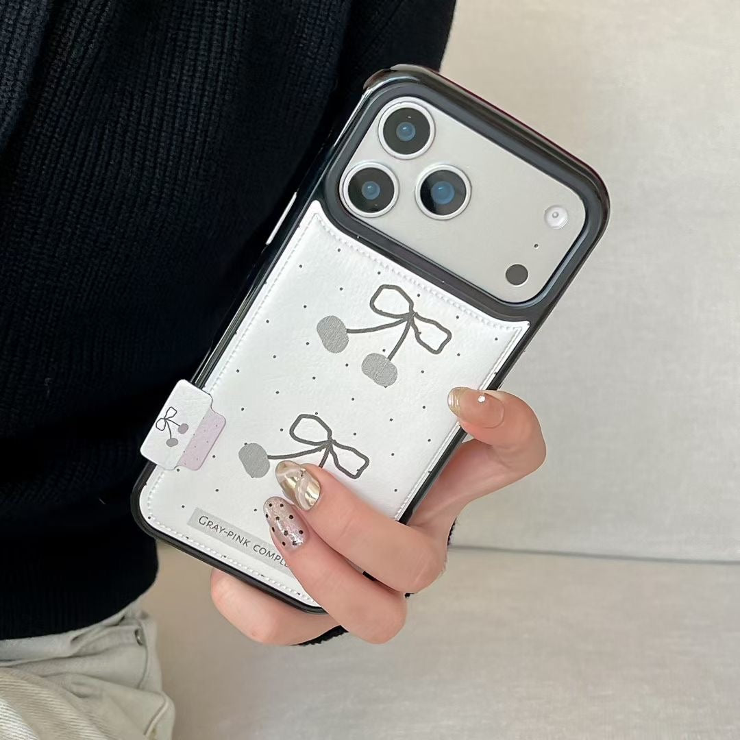 Cherry Pattern Protective iPhone Case with Soft Back Cover