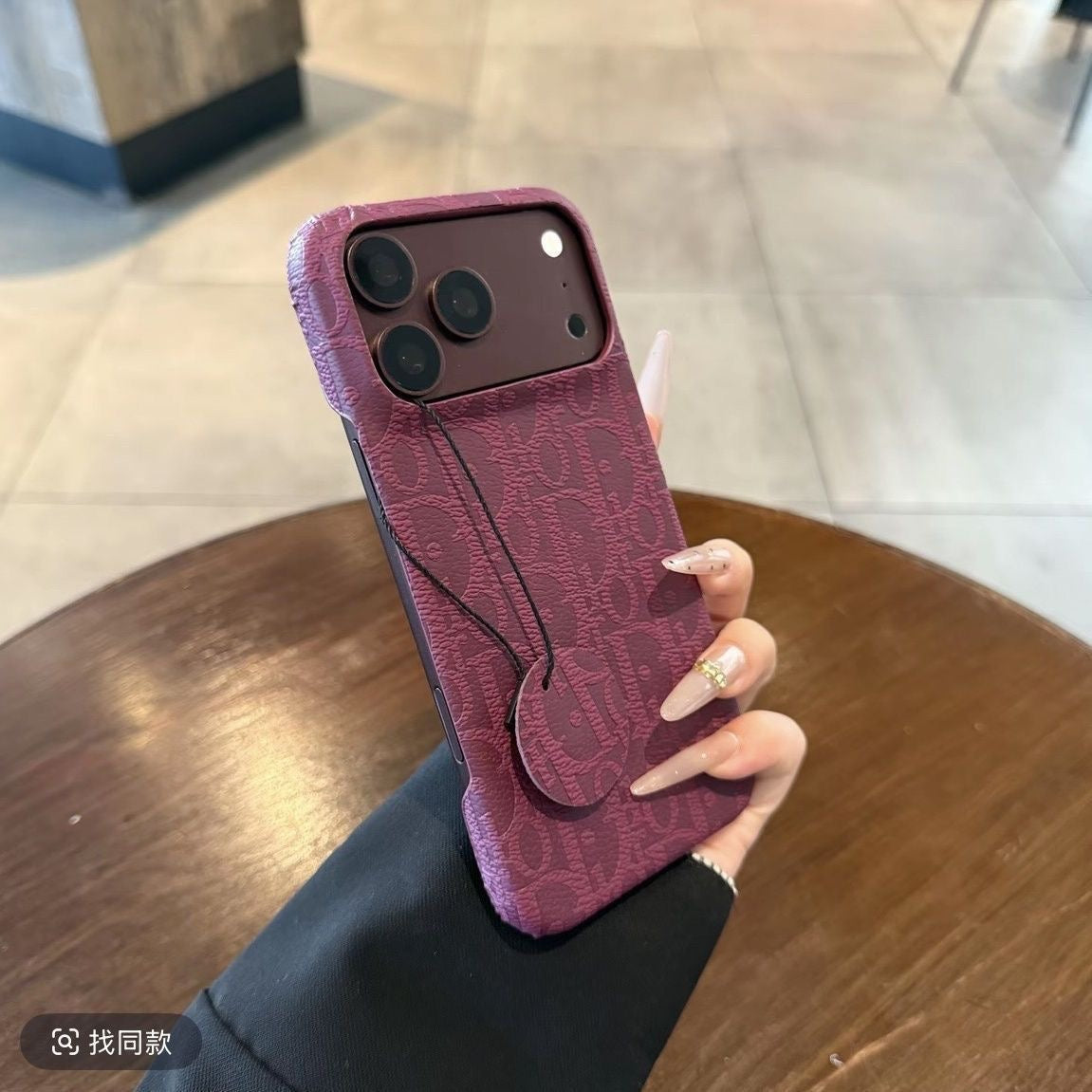 Embossed Monogram iPhone Case with Matching Charm