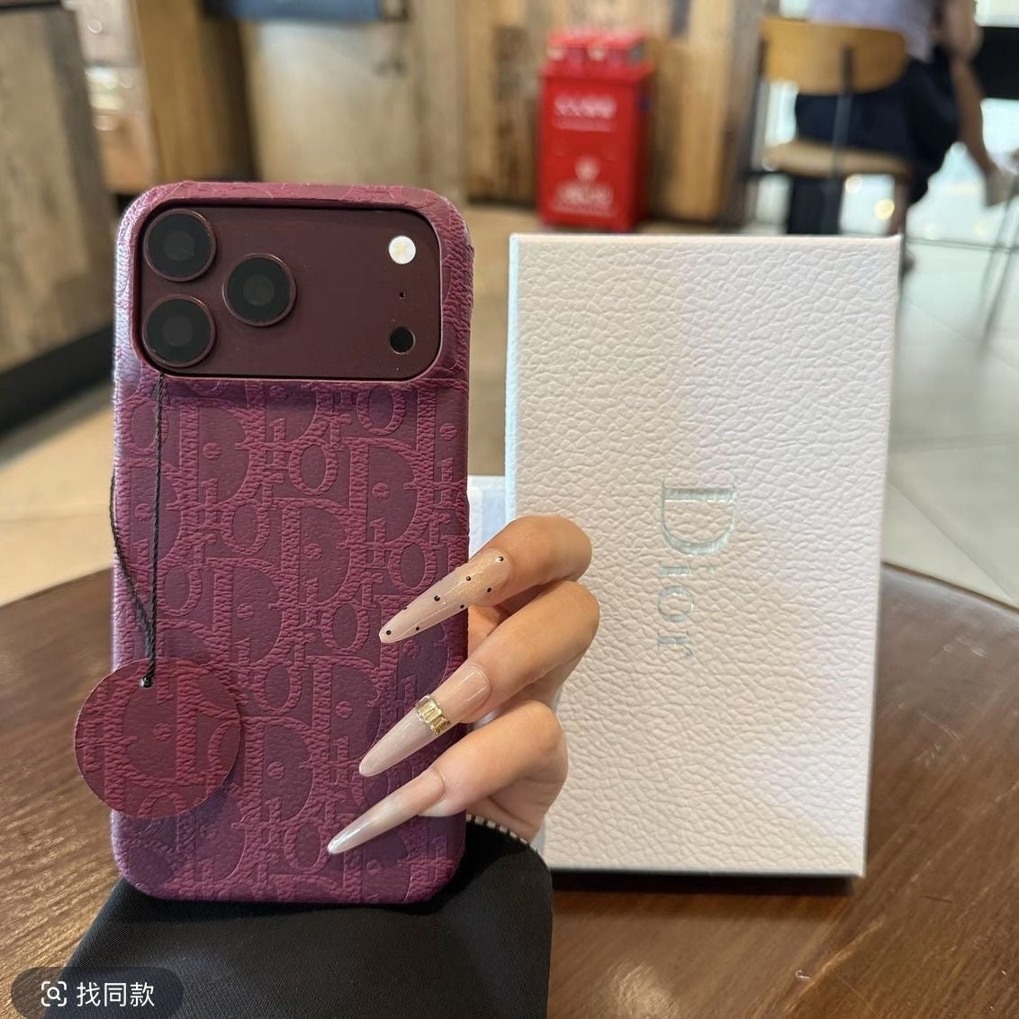 Embossed Monogram iPhone Case with Matching Charm