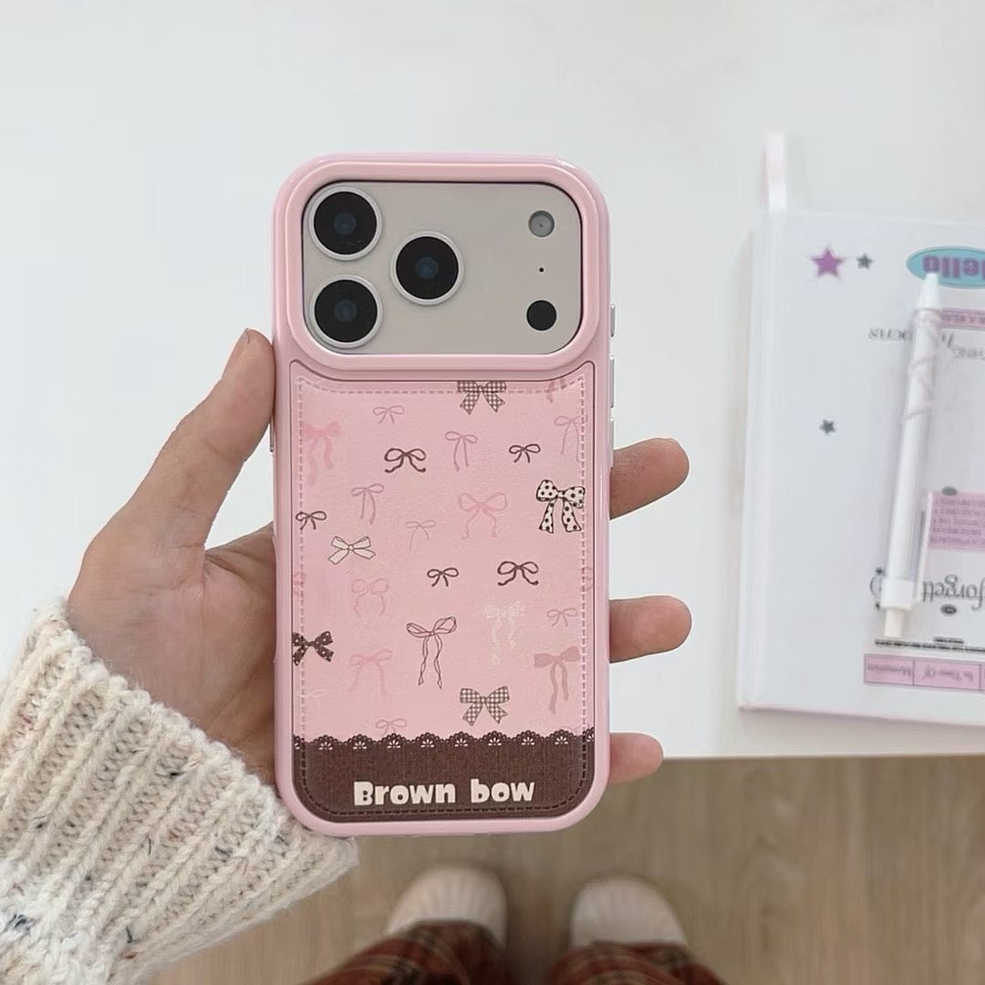 Pink Bow Phone Case with Strap