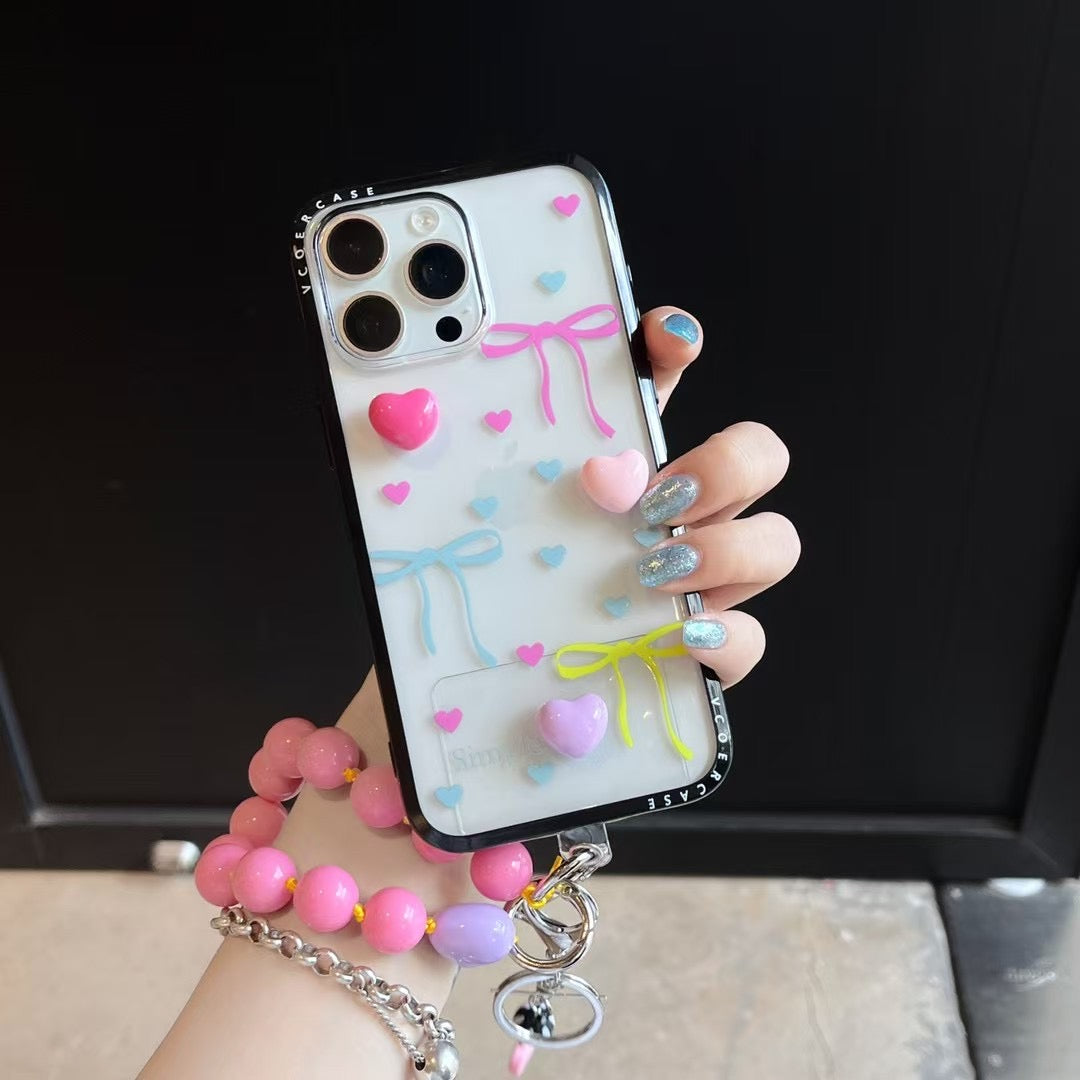 Heart & Bow Phone Case with Charm