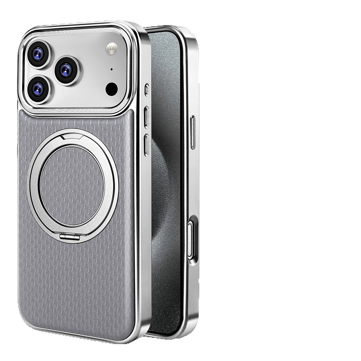 MagSafe Compatible iPhone Case with 360° Ring Stand – Orange