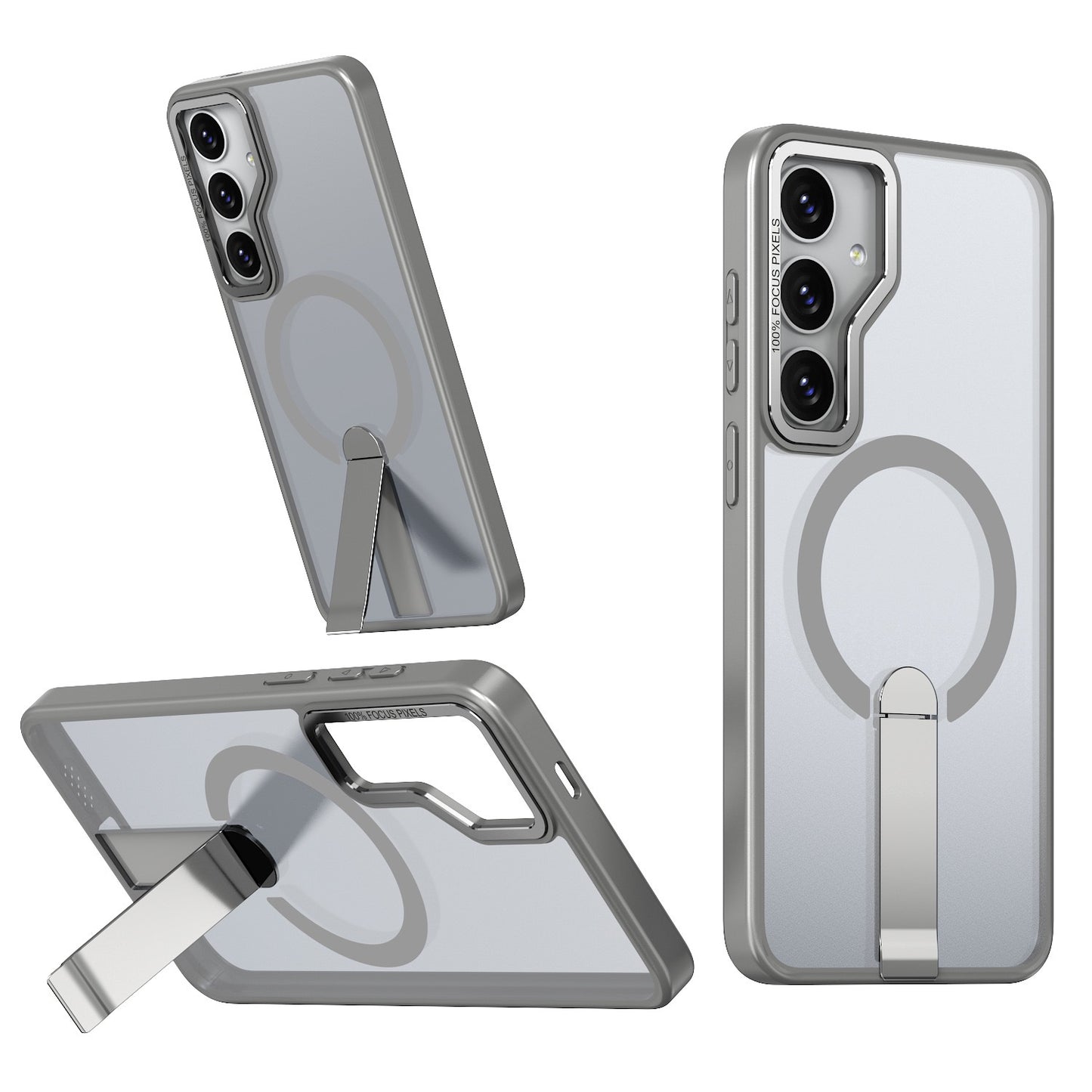 Clear Magnetic Case with Kickstand for Smartphone – Shockproof Bumper