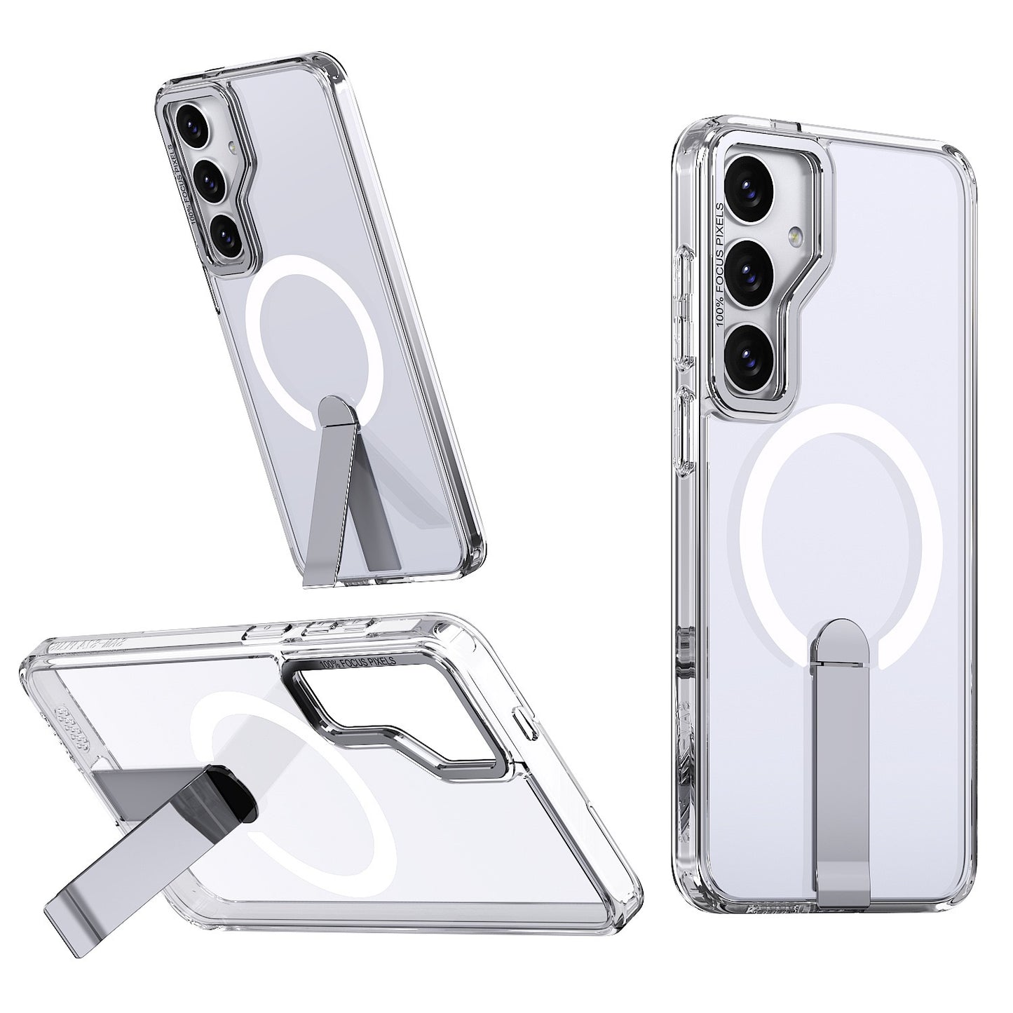 Clear Magnetic Case with Kickstand for Smartphone – Shockproof Bumper