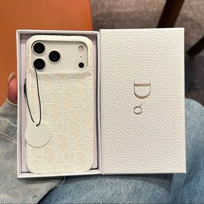 Textured Leather Back Cover with Logo Pattern