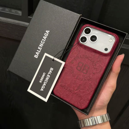 Brown Leather Back Cover with Logo Print