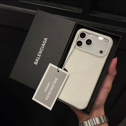 Brown Leather Back Cover with Logo Print